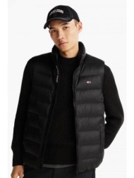 tommy jeans ανδρικό αμάνικό μπουφάν με καπιτονέ σχέδιο slim fit - dm0dm20663 μαύρο