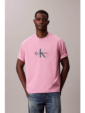 calvin klein jeans ανδρικό t-shirt μονόχρωμο με λογότυπο