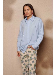 sister jane γυναικείο πουκάμισο με κέντημα `ellis` - blm201ble γαλάζιο