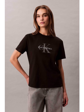 calvin klein jeans γυναικείο t-shirt μονόχρωμο με λογότυπο