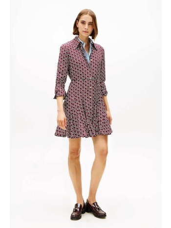 tommy hilfiger γυναικείο mini φόρεμα σεμιζιέ με all-over