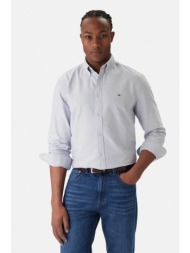 tommy jeans ανδρικό πουκάμισο με λογότυπο regular fit - dm0dm22836 μπλε ανοιχτό