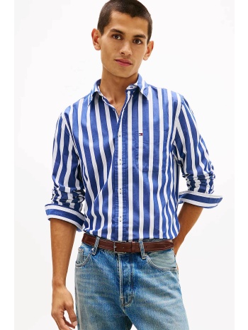 tommy hilfiger ανδρικό πουκάμισο button down με ριγέ σχέδιο