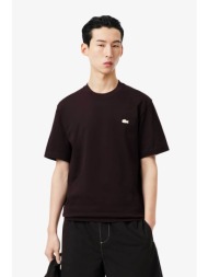 lacoste ανδρικό t-shirt με κεντημένο λογότυπο και graphic print στο πίσω μέρος classic fit - th0537-