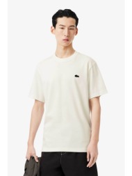 lacoste ανδρικό t-shirt με κεντημένο λογότυπο και graphic print στο πίσω μέρος classic fit - th0537-