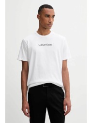 calvin klein ανδρικό t-shirt με logo print regular fit - lv04ld230g λευκό