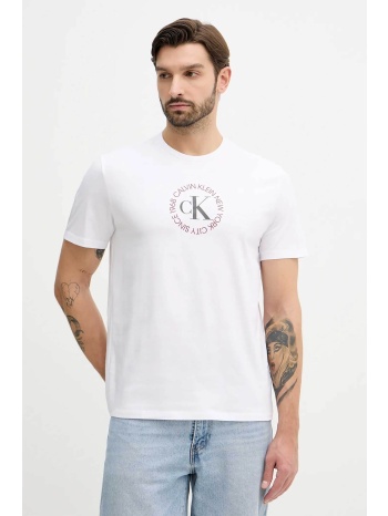 calvin klein jeans ανδρικό t-shirt μονόχρωμο με λογότυπο