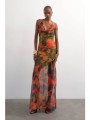 topshop γυναικείο maxi φόρεμα με floral print `astrid` - 31000738 κόκκινο