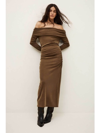 ba&sh γυναικείο midi φόρεμα με off-shoulder σχέδιο