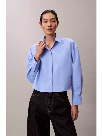 calvin klein γυναικείο πουκάμισο relaxed cropped 