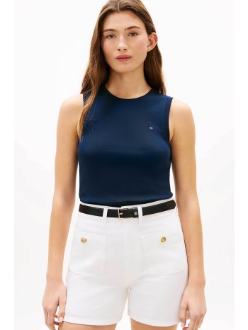tommy hilfiger γυναικείο αμάνικο τοπ με κεντημένο λογότυπο