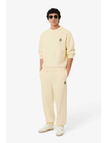 lacoste ανδρικό παντελόνι φόρμας πικέ με κεντημένο retro