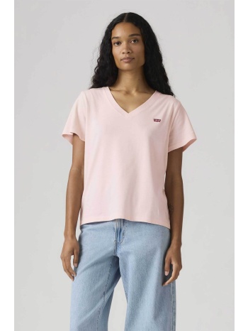 levi`s® γυναικείο t-shirt με v και λογότυπο standard fit