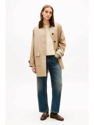 tommy hilfiger γυναικείο αδιάβροχο παλτό oversized fit - ww0ww47765 μπεζ