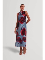 ted baker γυναικείο midi αμάνικο φόρεμα με floral print `harrlia` - 282436 γαλάζιο