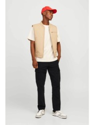 jack & jones ανδρικό παντελόνι cargo μονόχρωμο relaxed fit - 12258150 μαύρο