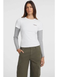 guess γυναικείο t-shirt με λογότυπο slim fit - w4yi02j1314 λευκό