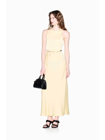 armani exchange γυναικείο midi φόρεμα αμάνικο με αλυσίδα