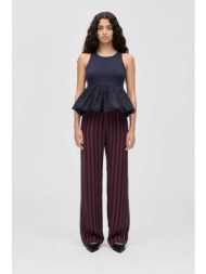 stine goya γυναικείο παντελόνι με ριγέ print - sg-ps26-p009-2263 μπλε σκούρο