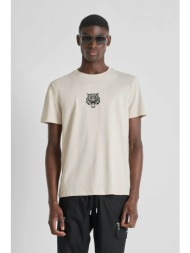 antony morato ανδρικό t-shirt με tiger print regular fit - ks02608100258 μπεζ