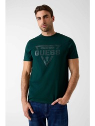 guess ανδρικό t-shirt με τριγωνικό λογότυπο slim fit - m6ri09i3z14 πετρόλ