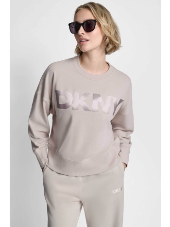 dkny γυναικεία μπλούζα φούτερ με ανάγλυφο λογότυπο 