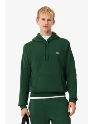lacoste ανδρική μπλούζα φούτερ με κουκούλα και κεντημένο λογότυπο classic fit - sh9623 πράσινο σκούρ