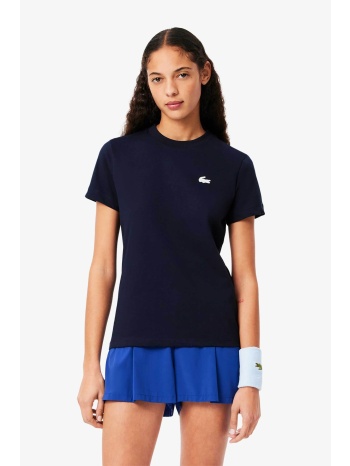 lacoste γυναικείο t-shirt με λογότυπο slim fit `ultra dry