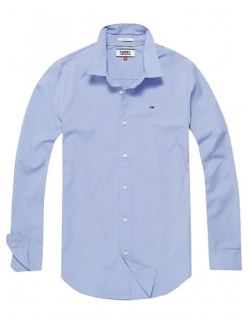 tommy jeans ανδρικό πουκάμισο stretch με κεντημένο λογότυπο