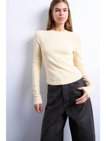 topshop γυναικεία μπλούζα μονόχρωμη με μακρύ μανίκι `tsbea`