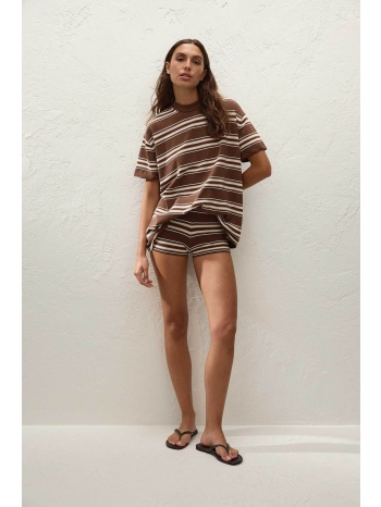 faithful the brand γυναικείο πλεκτό σορτς με ριγέ σχέδιο