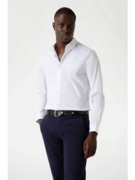 guess ανδρικό πουκάμισο μονόχρωμο slim fit - m1yh20w7zk1 λευκό