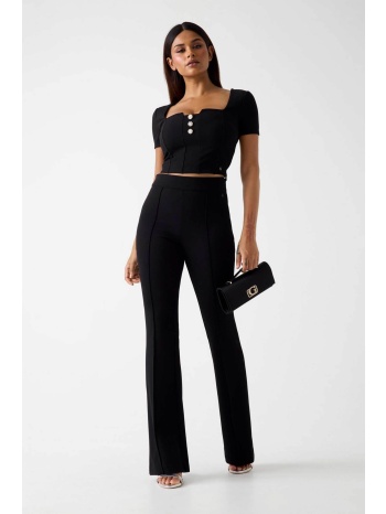 guess γυναικείο ψηλόμεσο παντελόνι flared fit - w4yb01kcbo2