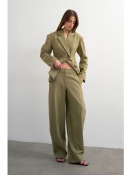 topshop γυναικείο παντελόνι straight fit `palea` - 31000873 λαδί