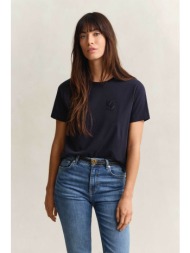 gant γυναικείο t-shirt με κεντημένο script graphic logo regular fit - 4201450 μπλε σκούρο