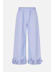 stine goya γυναικείο παντελόνι με απλικέ λουλούδια - sg-ps26-p109-2464 γαλάζιο