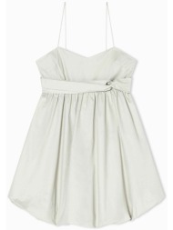 armani exchange γυναικείο mini φόρεμα με λεπτές τιράντες και ζώνη - xw001968af18862 εκρού