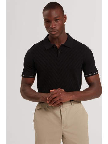 ted baker ανδρική πλεκτή μπλούζα πόλο με textured chevron