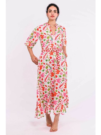 nimo with love γυναικείο midi φόρεμα με print `marigold` 