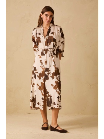 pennyblack γυναικείο φόρεμα midi με cow print `pbbboario` 