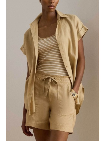 lauren ralph lauren γυναικείο λινό πουκάμισο με κοντό