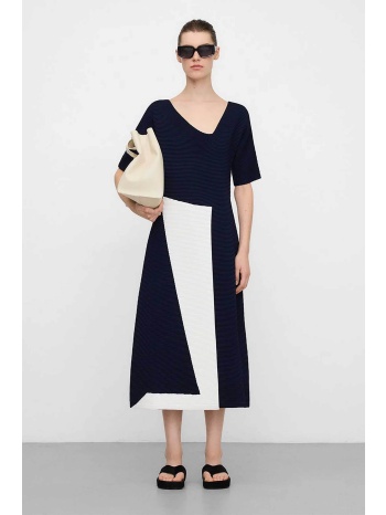 adolfo domínguez γυναικείο midi φόρεμα ασύμμετρο με πλεκτό