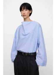 adolfo domínguez γυναικεία μπλούζα μονόχρωμη ντραπέ - 220042338 γαλάζιο