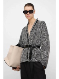 adolfo domínguez γυναικείο jacket με ανάμεικτη πλέξη - 252011068 ασπρόμαυρο