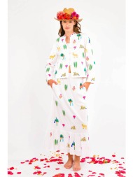 nimo with love γυναικεία mini φούστα με κέντημα `elderberry` - elderberry skirt λευκό