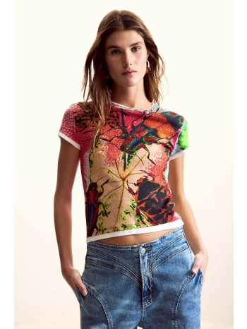 desigual γυναικείο t-shirt με floral print regular fit