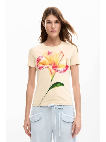 desigual γυναικείο t-shirt με floral print slim fit