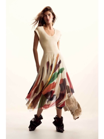 desigual γυναικείο midi φόρεμα `brushes` by christian