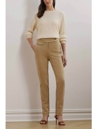 lauren ralph lauren γυναικείο ψηλόμεσο παντελόνι cropped straight tapered fit - 200980023003 μπεζ