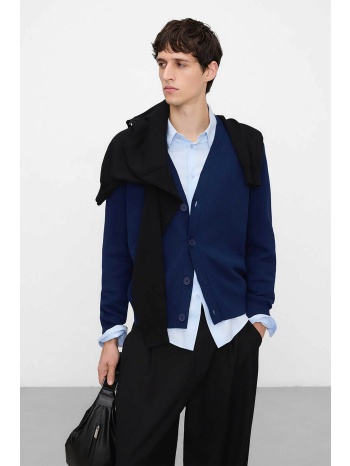 adolfo domínguez ανδρική πλεκτή ζακέτα μονόχρωμη 